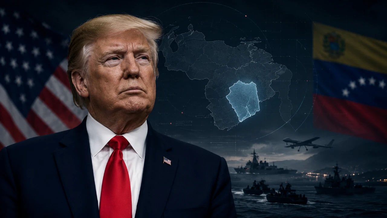 Donald Trump serio con mapa de Venezuela y elementos de inteligencia tras operación contra Niño Guerrero